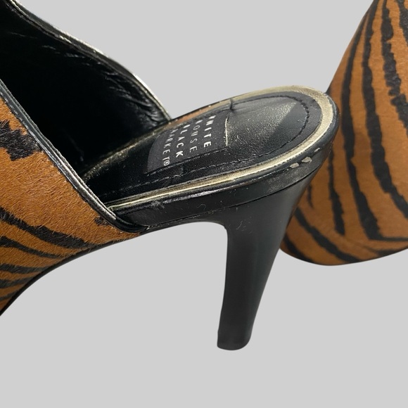 White House Black Market Tiger Animal Print Calf Hair Slingback Bootie Mule 7 M - Picture 9 of 13